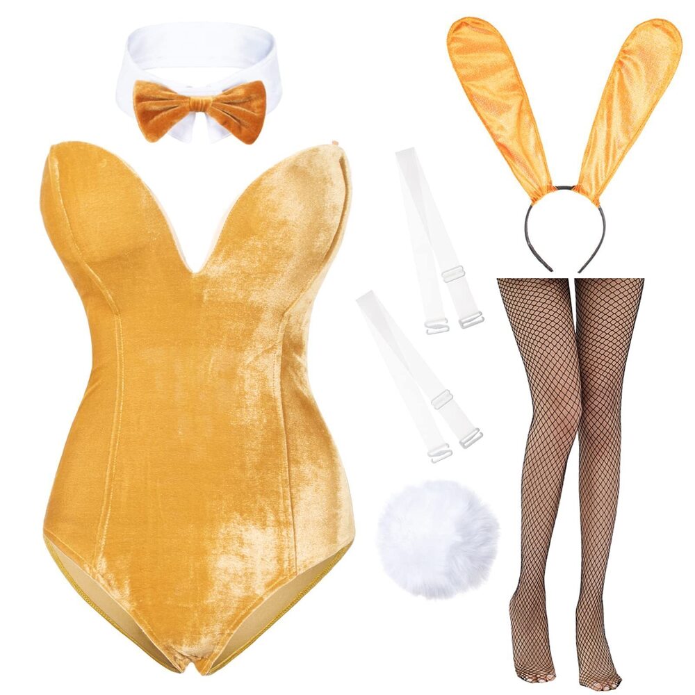 1034 Anime Bunny Girl Costume One Piece Bodysuit Halloween Cosplay Catsuit